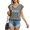 Dark Gray, variant on Women's Light Blue Hawaiian Hibiscus Boho Floral Minimal Border Graphic V Neck Sleeveless Commuting T Shirt Tops