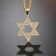 thumbnail image 2 of Zirconia Star Of David Hexagram Pendant Necklace For Men Personalized Pendant Israeli Jewish Jewelry Gift, 2 of 8