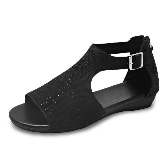 Daznico Women's Sandal - Women Summer Zipper Casual Open Toe Wedges Comfortable Beach Shoes Sandals,Size 7.5