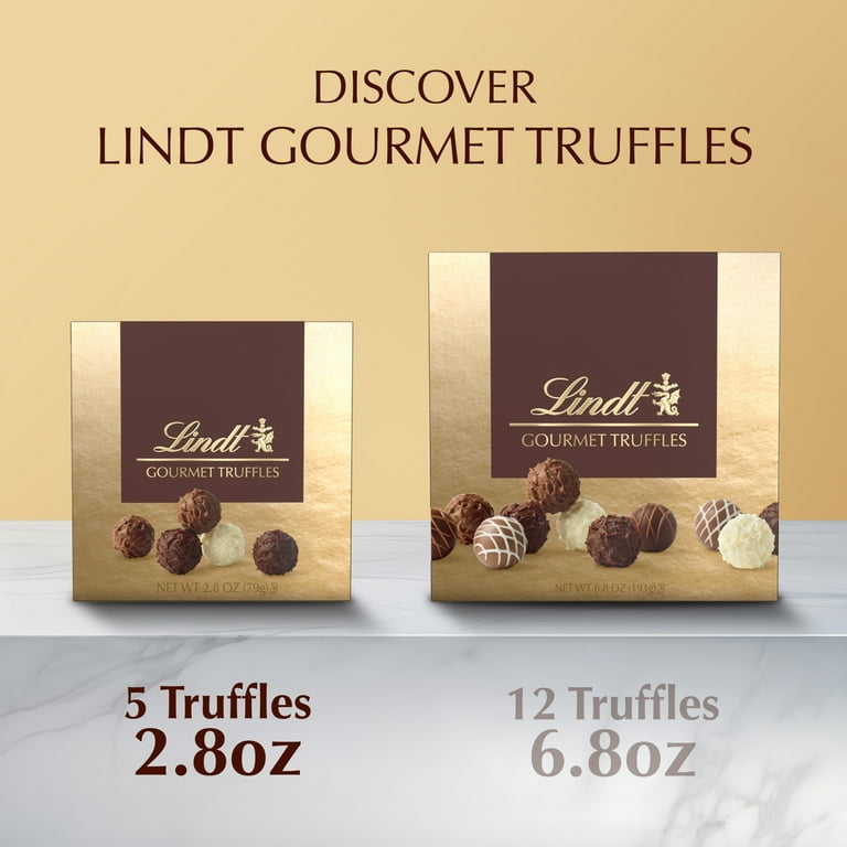Lindt Gourmet Truffles Assorted Chocolate Candy, Gift Box, 2.8 oz