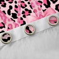thumbnail image 4 of Homewish Cheetah Print Letter Black Out Curtains, Pink Bowknot Monogrammed M Curtains Pack of 2 (42x63 Each), Modern Fashion Style Bedroom Curtains, Curtains and Drapes Decor, 4 of 6