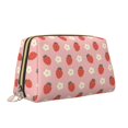 thumbnail image 2 of Naloa Strawberry Leather Makeup Bag for Purse Travel, Portable Small Cosmetic Organizer for Women and Girls, Make up Bag with Zipper, 2 of 8