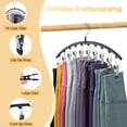 thumbnail image 5 of Carestrong Legging Organizer for Closet, Metal Yoga Pants Hangers 2 Pack w/10 Clips Holds 20 Leggings, Space Saving Hanging Closet Organizer w/Rubber Coated Closet Organizers and Storage, Black, 5 of 8
