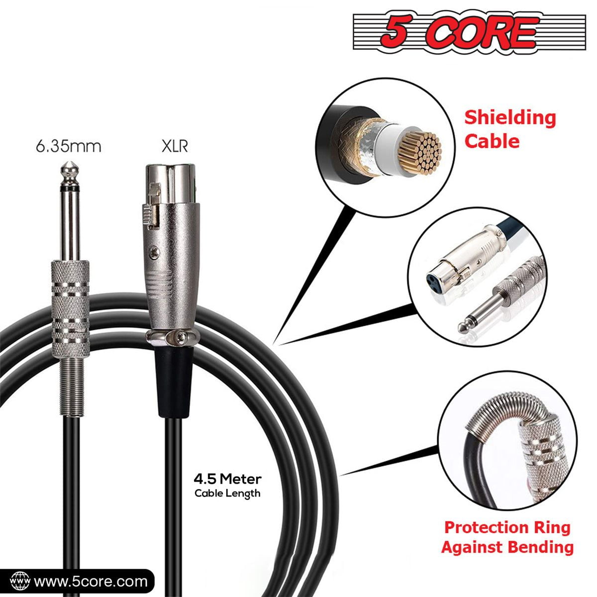 Professional Dynamic Vocal Microphone Neodymium Cardioid Unidirectional Handheld Mic for Singing Karaoke Steel Mesh Grille Metal Body With ON Off Switch + 16ft Detachable Cable + Clip + Bag