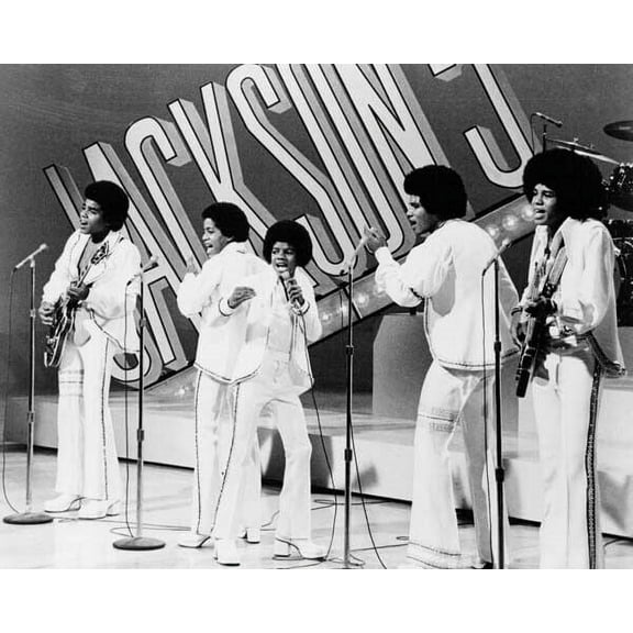 Jackson Five & Michael Jackson 1970's on stage performing 24x30 inch poster