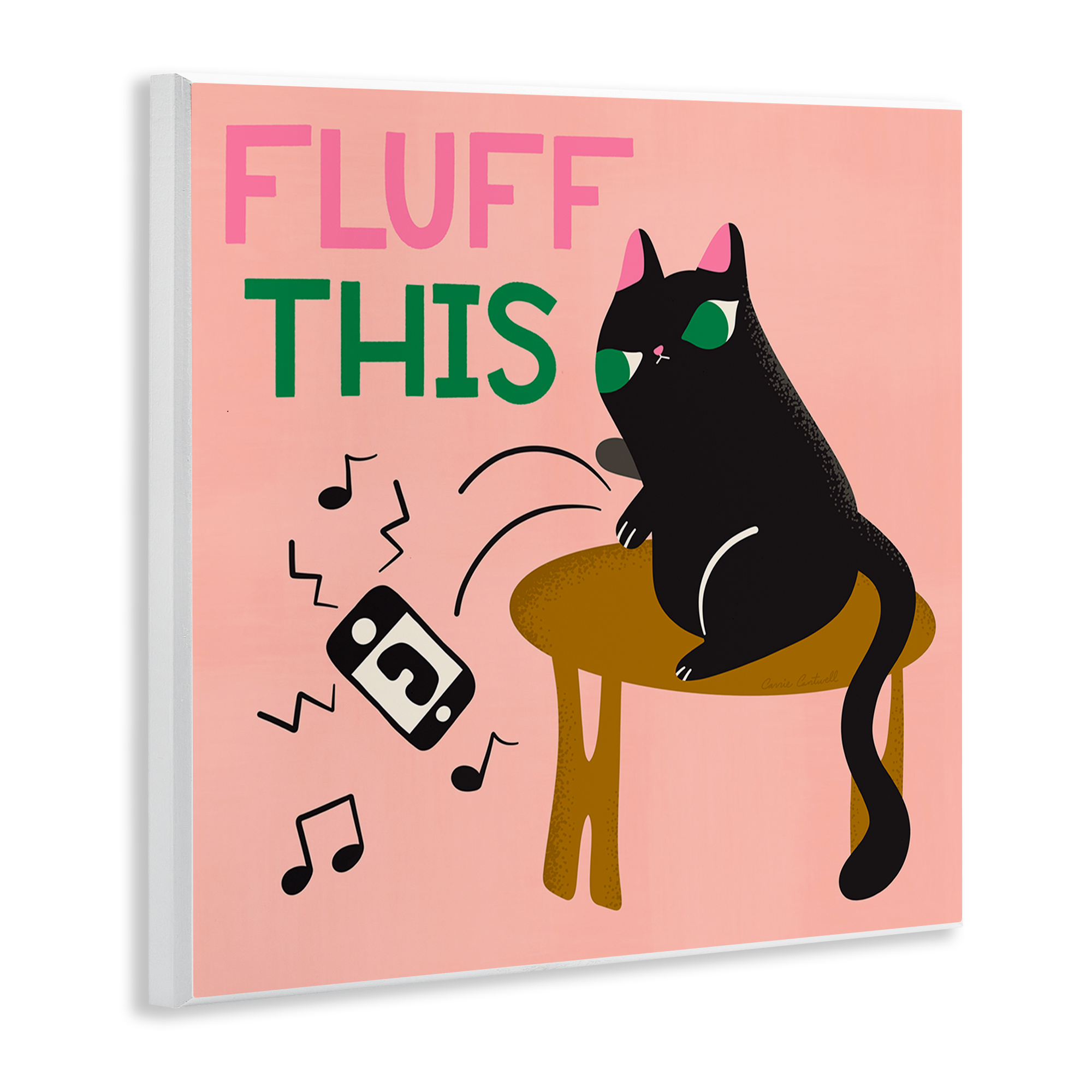 Stupell Industries Fluff This Angry Cat Animals & Insects Painting Unframed Art Print Wall Art, 12 x 12