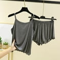 thumbnail image 2 of Lovskoo 2024 Lounge Sets for Women Summer Sleeveless Ruffled Pajamas Sets Cami Shorts Sets Sleepwear 2 Piece Sets Dark Gray XL, 2 of 4