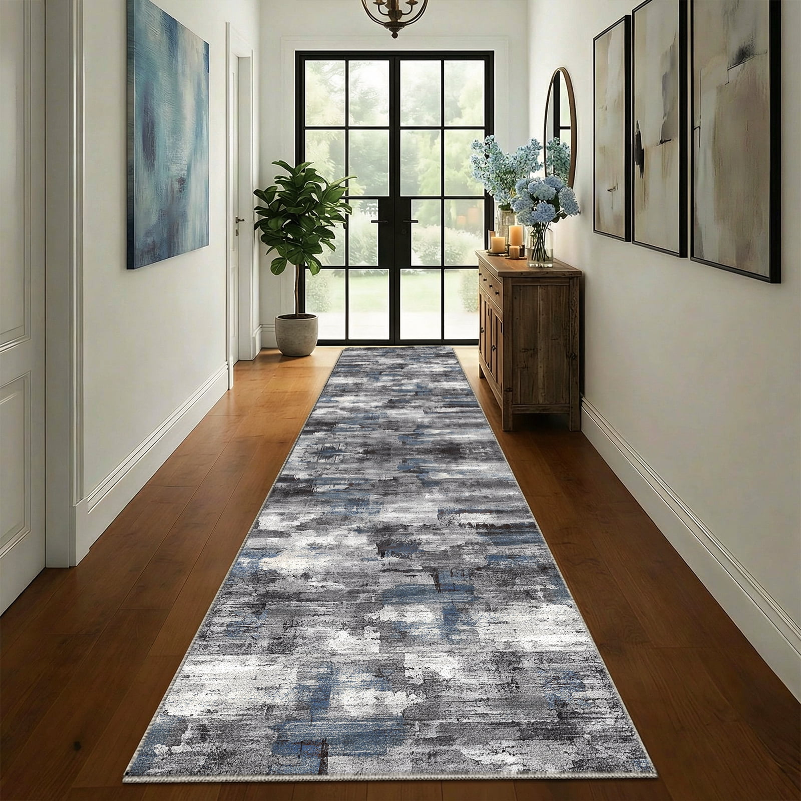 2'x10' Kitchen Runner Rug,Non-Slip Entryway Runner Laundry Rug,Boho Indoor Machine Washable Hallway Runner Rugs Throw Carpet for Living Room Bedroom Dining Room Hallway Kitchen