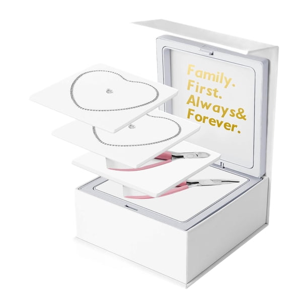 Kit de pulsera permanente portátil para miembros de la familia con alicates regalos de joyería 1 par de plata