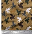 thumbnail image 1 of Soimoi Moss Georgette Fabric Unicorn Animal Print Fabric by Yard 42 Inch Wide, 1 of 3