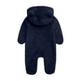 thumbnail image 2 of Kovlvoll Newborn Baby Clothes Winter Fuzzy Rompers Zip up Long Sleeved Hooded Fleece Lined Warm Infant Boy Girl Footed Jumpsuit, 2 of 3