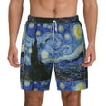 thumbnail image 2 of Goofa The Starry Night Printed Men's Swim Trunks Board Shorts Quick Dry Mens Swimming Trunks with Compression Liner,Breathable Fit Hawaii Beach Shorts-XX-Large, 2 of 9
