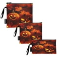 thumbnail image 2 of 3 Size Reusable Food Storage Bags Set Airtight Zipper Closure Lunch Snacks Travel Organizer Pumpkins with Carved Faces, 2 of 8