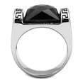 thumbnail image 3 of Luxe Jewelry Designs Men's Stainless Steel Ring with Synthetic Onyx Black Jet Stone - Size 12 (Pack, 3 of 4