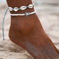 thumbnail image 1 of Tobilleras bohemias con diseño de conchas, estrellas de mar y tortugas, con cuentas, ajustables para playa y verano, para mujeres y niñas (blanco), 1 of 5