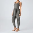 thumbnail image 2 of JULMCOMO Jumpsuits for Women Scoop Neck Cross Back Casual Overalls Sleeveless Elastic Waisted Summer Harem Pants with Pockets Gray 2XL, 2 of 7