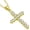 Yellow, variant on Sterling Silver Clear CZ Religious Cross Pendant Necklace, 18"