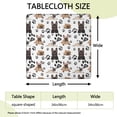 thumbnail image 2 of French Bulldog Footprint Square Fitted Tablecloth with Elastic Edge,Square Table Cover,Washable Elastic Table Cover for Home Kitchen Party Decor 34"x34", 2 of 6