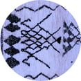 thumbnail image 1 of Ahgly Company Machine Washable Indoor Round Abstract Blue Modern Area Rugs, 3' Round, 1 of 4
