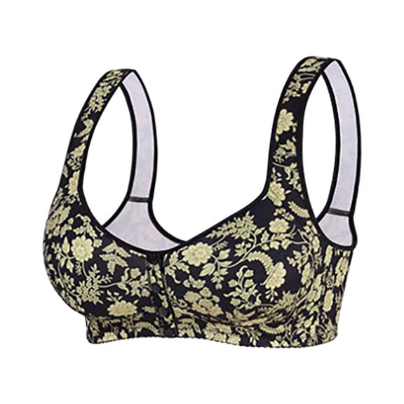 Aura Lane Women’s Extra Plus Size Wirefree Bra – A to G Cup, Band Sizes 36-52, Full Coverage Comfortable Everyday Bralette Black 48