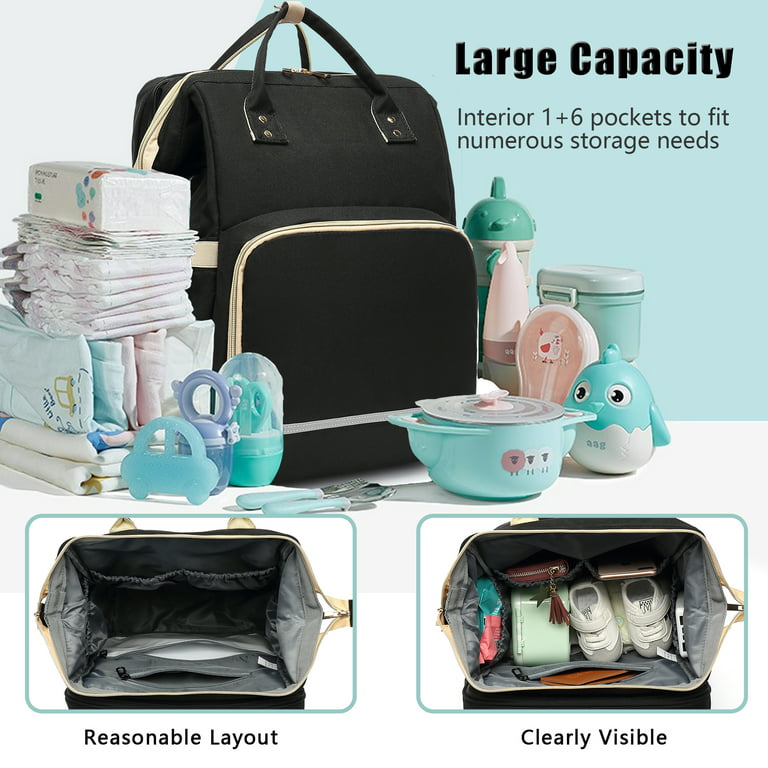 DEBUG Baby Diaper Bag with Changing Station, Baby Shower Gifts - 30L  Dual-Use Baby Bag for Girl Boy Mom Dad with 16 Pockets - Travel Diaper Bag