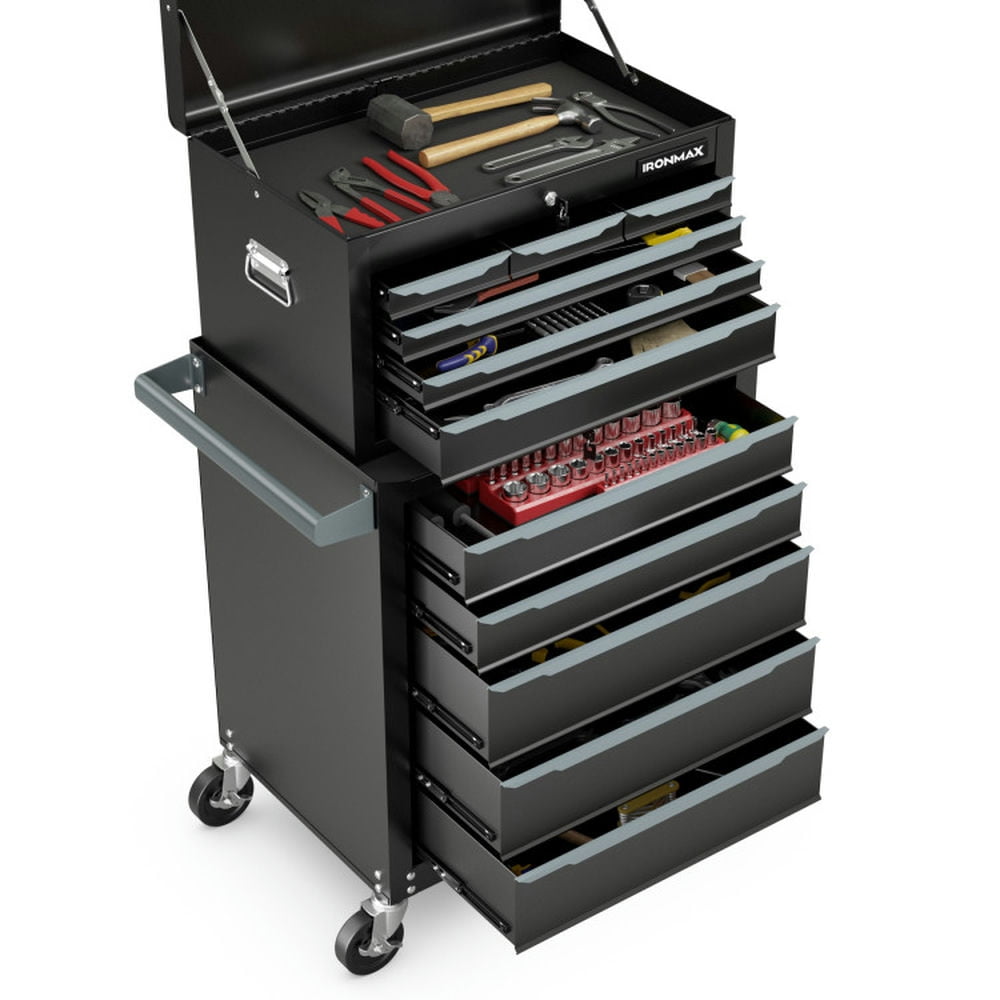 Aimee Lii 24" Tool Chest Case with 6 Drawers and Top Storage for Garage Repair Shop & Warehouse, Multi-Function Tool Organizer for Outdoor Backyard Garden, Black