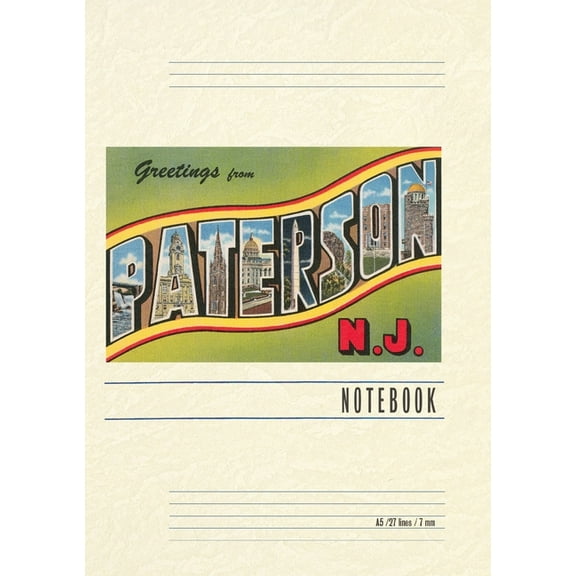 Vintage Lined Notebook Greetings from Paterson, New Jersey, (Paperback)