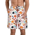 thumbnail image 1 of Balery Autumn Pumpkins Fall Leaves Traje de Baño Estilo Hawaiano para Hombre, Shorts de Secado Rápido con Bolsillos-Small, 1 of 6