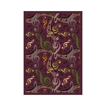 Joy Carpets 1573B-04 Virtuoso Plum 3 ft.10 in. x 5 ft.4 in.  WearOn Nylon Machine Tufted- Cut Pile Whimsy Rug