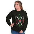 thumbnail image 5 of Festive Christmas Candy Cane Joy Women Crewneck Sweatshirt Brisco Brands S, 5 of 6