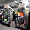 thumbnail image 2 of 2 Pack Universal Car Back Seat Phone/Tablet Multi-Holder Black, Oxford Cloth Car Seat Back Storage Bag, 2 of 5