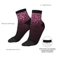 thumbnail image 6 of Rocae Pink Glitter Sparkles A for Premium Adult Socks,Comfortable, Breathable, and Durable Socks, Perfect for Everyday Wear, 6 of 7