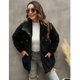 thumbnail image 1 of REDHOTYPE Women's Button Long Sleeve Brushed Jacket Coats with Pockets, 1 of 5