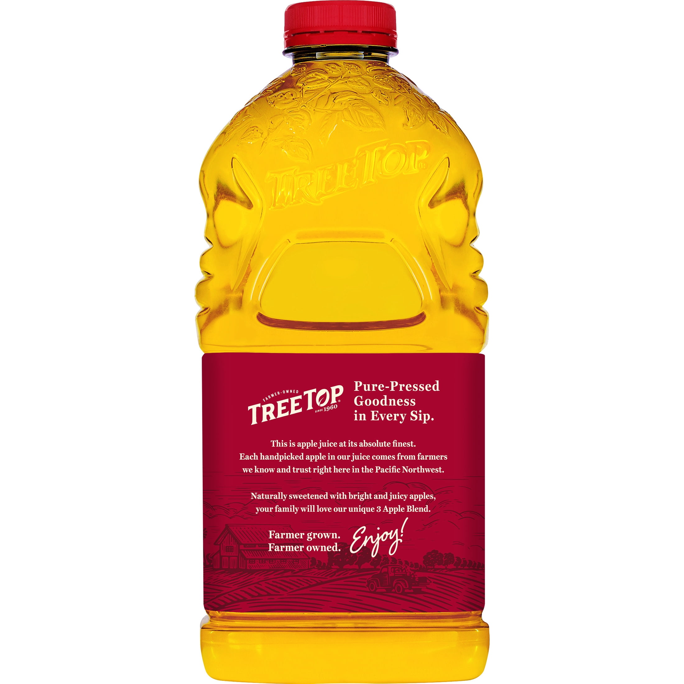 (4 pack) Tree Top 100% Pure Pressed 3 Apple Blend Juice, 64 fl Oz