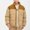 Brown, variant on Men's Big and Tall Stand Collar Coat with Zip Pockets and Long Sleeve for Outerwear Use