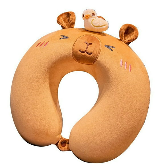 Acahhotxx cartoon cushion, Cartoon Animal Neck Pillow Lovely Travel Neck for Kids Cartoon Animal Memory Foam Travel Pillow Cushion - 1