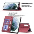 thumbnail image 2 of Allytech Wallet Case for Samsung Galaxy S21 FE(5G), Slim Premium PU Leather Folio Flip Kickstand Card Slots Shockproof Magnetic Anti-Scratch Bumper Shell Case for Galaxy S21 FE 6.4 inch 2022, Red, 2 of 5