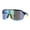 Black Yellow Yellow Mirror, variant on Xloop Silver Mirror Shield Oversize Half Rim Neon Plastic Sport Sunglasses Light Blue