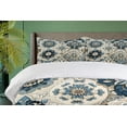 thumbnail image 4 of Ambesonne Ethnic Duvet Cover Set, Mosaic Look Azulejo Inspired, King, Off White Cadet Blue, 4 of 6