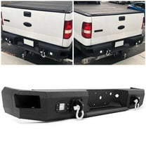Kojem Heavy Duty Rear Bumper Face Bar for 2006-2014 Ford F150 Black Steel