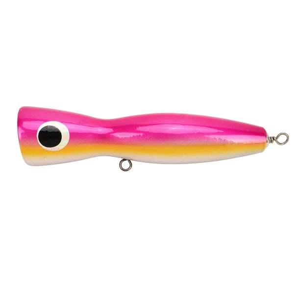 Topwater Fishing Lures, Big Popper Lure Attractive Color Reflective Design  Basswood 18cm 120g Wooden Bait For Bass Tuna GT Trout 