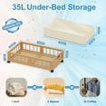 thumbnail image 2 of 2-Pack Bamboo Under Bed Storage Containers with Wheels, Under Bed Clothes Storage Basket with Large Dust Bag, Rolling UnderBed Storage for Bedroom, Dorm and Basement, Nature, 2 of 7
