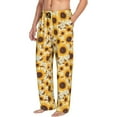 thumbnail image 6 of Honiee Brown Leaf Pattern Sunflower for men - a sleek fusion of Straight Pajama Pants, versatile Lounge Pants, and cozy Sleepwear, all rolled into one-XX-Large, 6 of 6