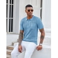 thumbnail image 3 of COOFANDY Men's Knit Polo Shirts Short Sleeve Vintage Polo Shirt Textured Polo T Shirt Classic Golf Shirt, 3 of 6