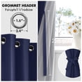 thumbnail image 3 of XWZO Total Blackout Curtains for Bedroom with Tiebacks, 100% Light Block Window Curtain Drape 2 Panels Set, Noise Reducing Privacy Curtain for Living Room, Navy Blue,52 x 45, 3 of 7