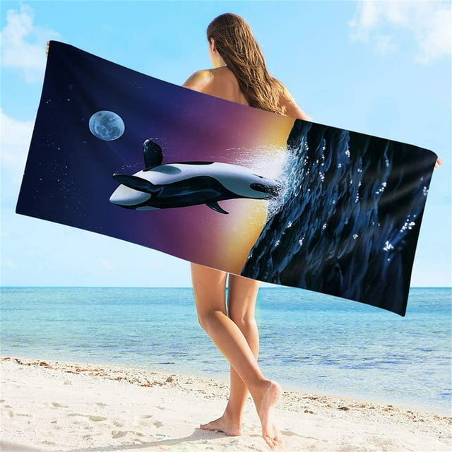 Meitianfacai Microfiber Beach Towel Super Lightweight Colorful Bath Towel Sandproof Beach Blanket Multi-Purpose Towel For Travel Swimming Pool 27x59 Inch