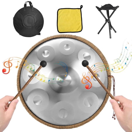 Kalkiam Handpan Drum Instrument 18 Inches Classic 9-Note G Minor Hand Pan Hand Pan In G Minor for Music Education Yoga Meditation sturdy