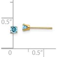 thumbnail image 4 of 14K Yellow Gold 3mm December/Blue Topaz Post Earrings (3 X 3) Made In India xbe48, 4 of 5