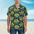 thumbnail image 4 of Fotbe Sunflowers Hawaiian Shirt for Men Unisex Summer Beach Casual Short Sleeve Cotton Linen Button Down Shirts-Large, 4 of 9