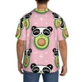 thumbnail image 5 of Easygdp Panda Avocado Men's Casual Short-sleeved Shirt with Pocket and Button Suitable for Beach Vacation Leisure - Small, 5 of 7